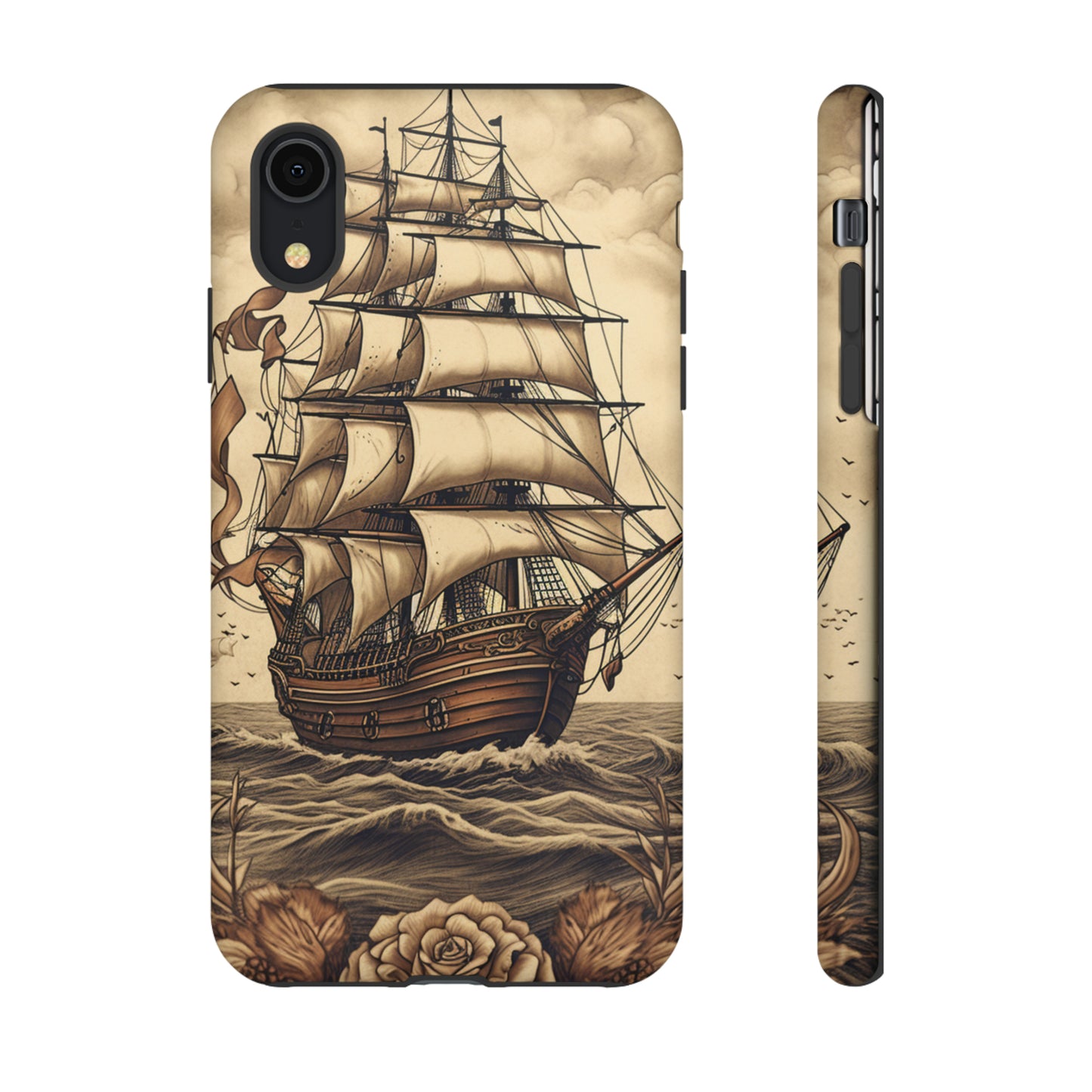 Vintage Tattoo Style Pirate Ship Phone Case