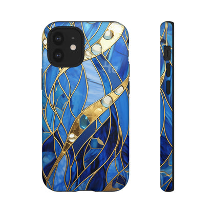 Periwinkle Blue Stained Glass with Gold Inlay