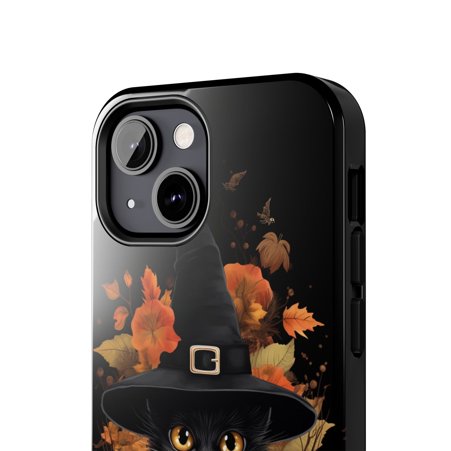 Trick or Treat Delight: Adorable Witch Cat Halloween Celebration | Whimsical iPhone Case