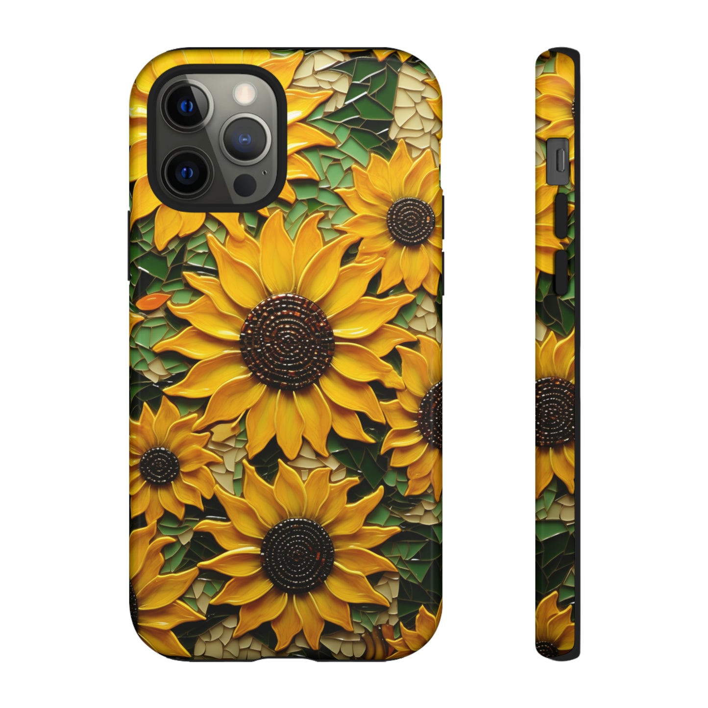 Sunflower Floral Color Explosion Mosaic Glass