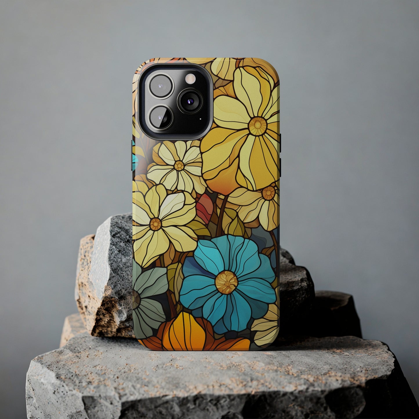 Kaleidoscopic Elegance: Stained Glass Vintage Floral iPhone Case – Timeless Beauty Illuminated