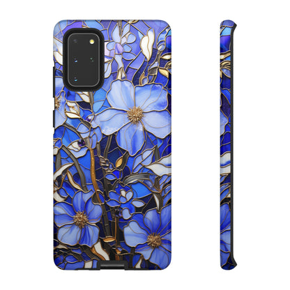 Periwinkle Stained Glass with Gold Inlay Phone Case for iPhone 15, 14, Pro Max, 13, 12 & Samsung Galaxy S23, S22, S21, Google Pixel