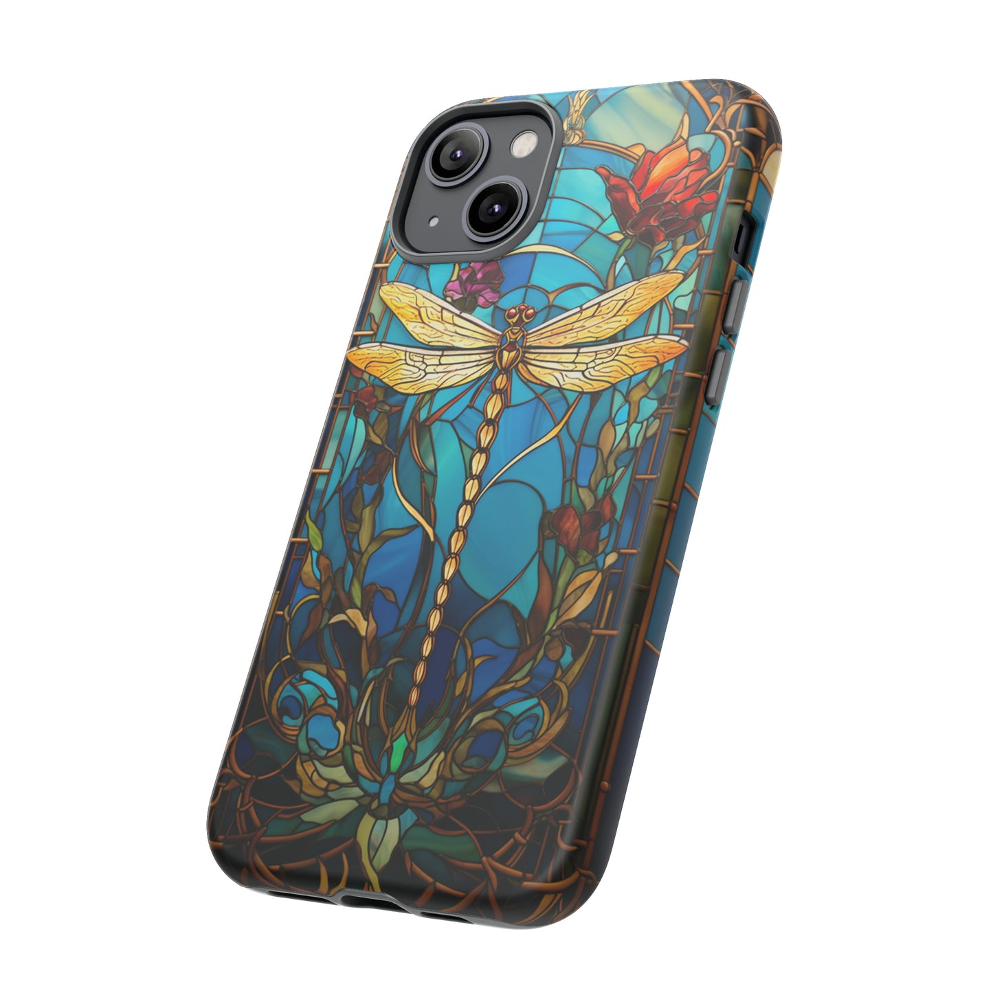 Vintage Art Nouveau Stained Glass Dragonfly Phone Case