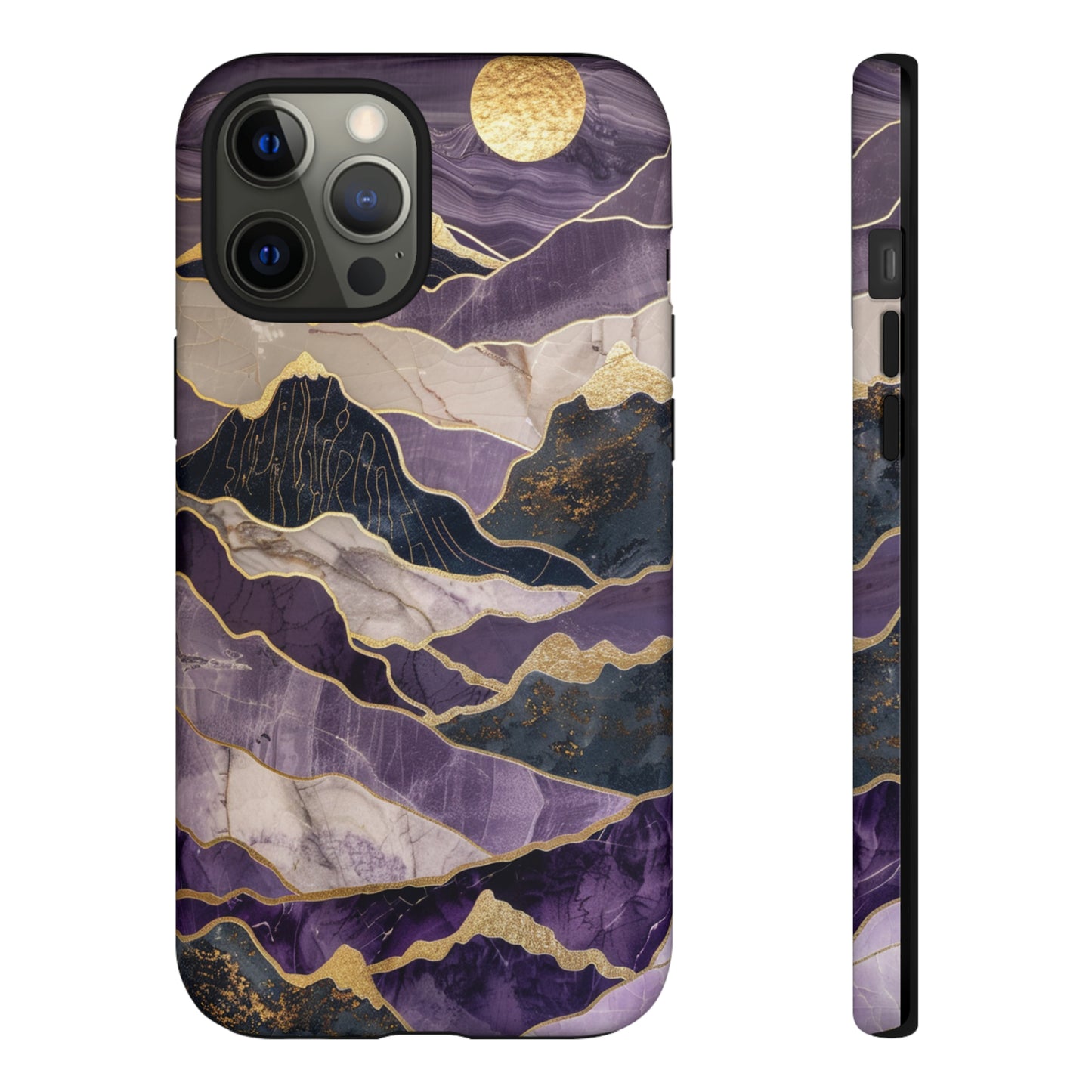 Abstract Purple Gold Mountain Phone Case