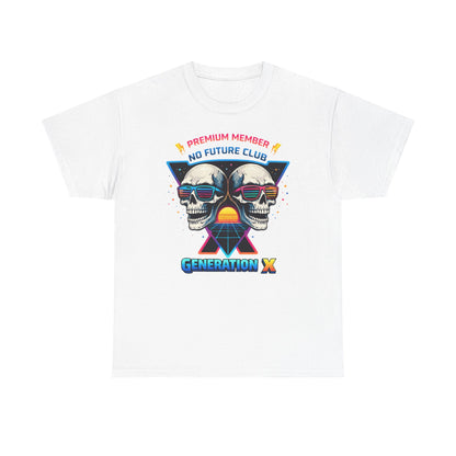 Gen X Skull Club T Shirt Retro Generation X Graphic Tee