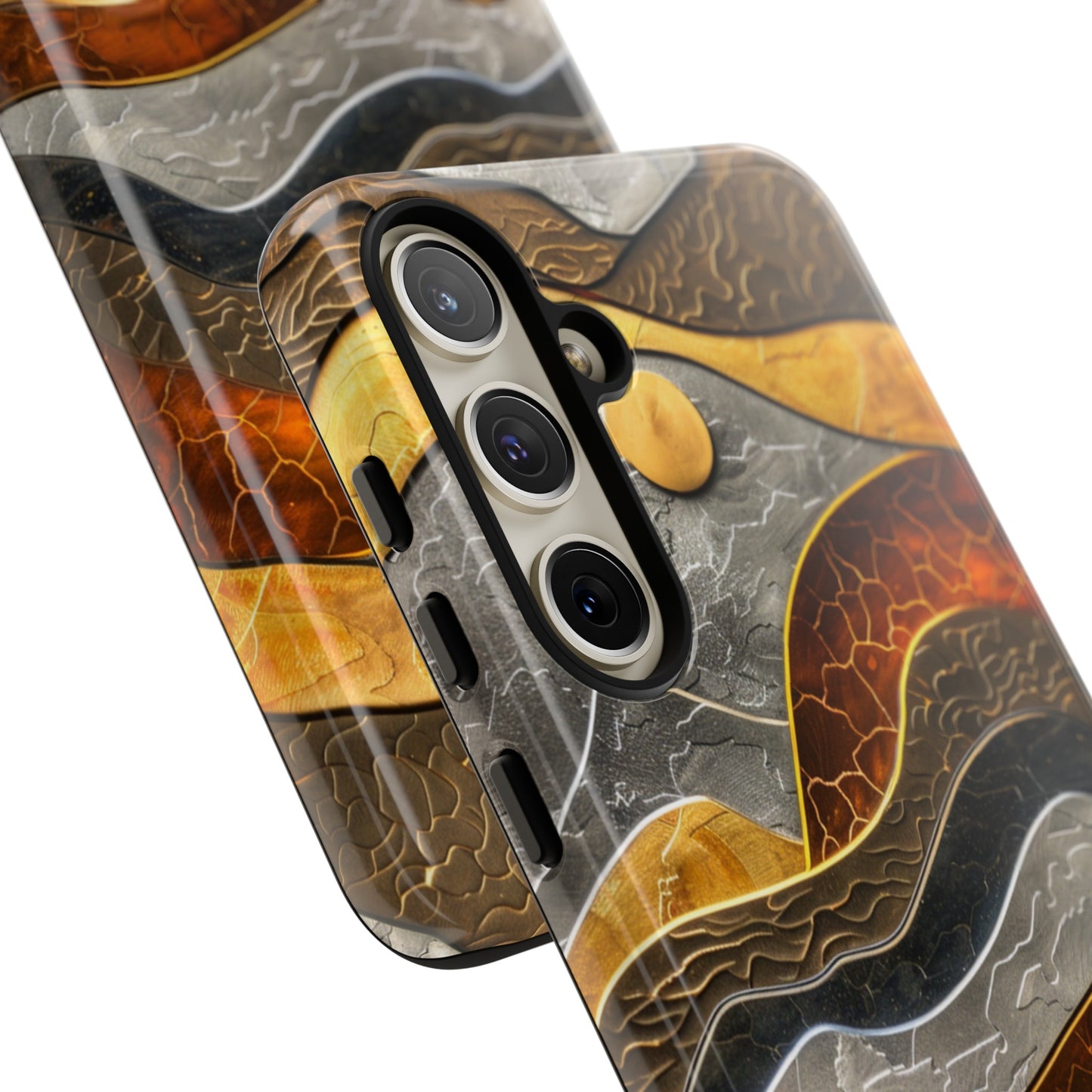 Abstract Gold and Silver Mountain Design Phone Case