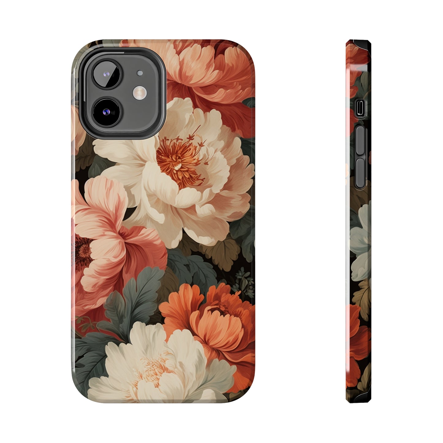 Vintage Floral Aesthetic Phone Tough Case Antique Print for iPhone 14 11 Pro 12 13 XR XS X 7+ 8 Boho Nature Flowers Cottage Core