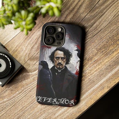 Nevermore Edgar Allen Poe, gothic Raven, Retro Samsung Galaxy Phone iPhone 15, 14 Plus 13 12 7 8 Se Horror Dark Academia Style goth Vibe