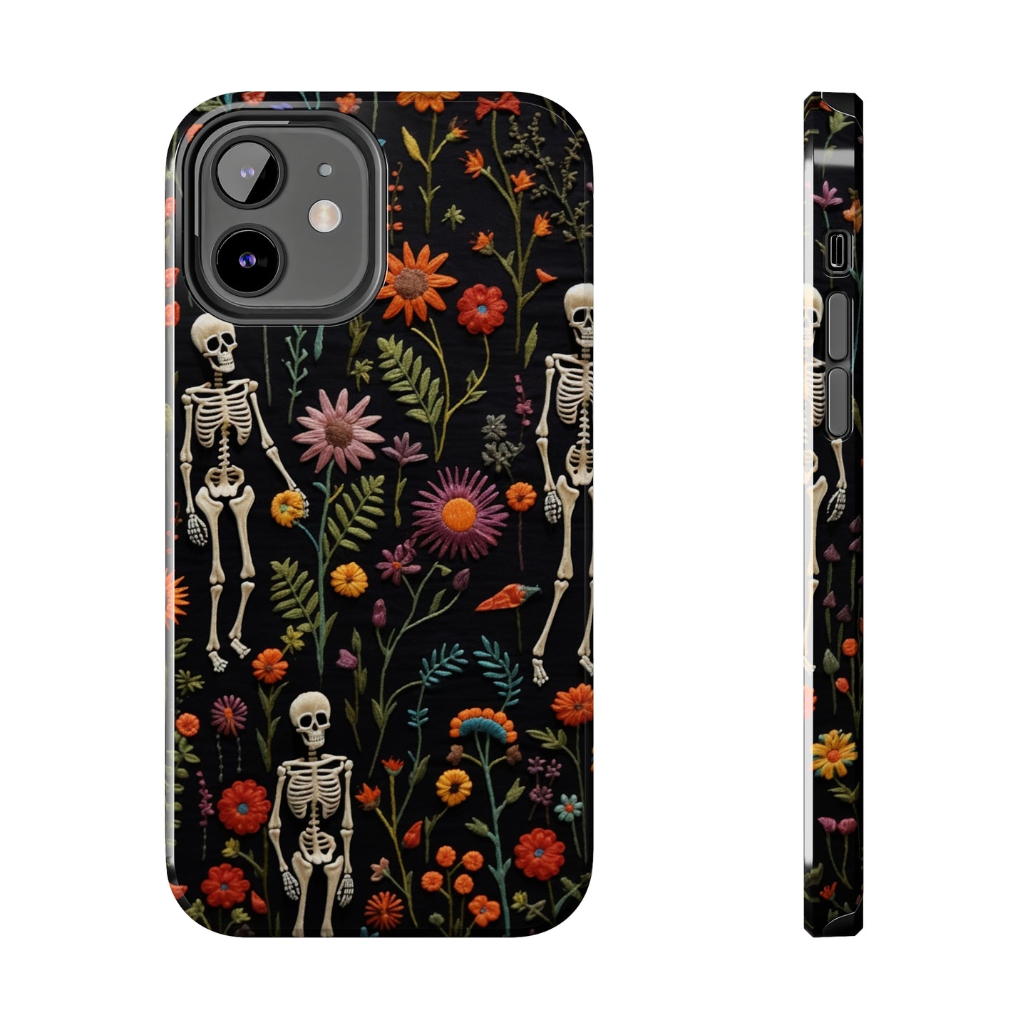 Skeletons in the garden Halloween Embroidery Phone Case