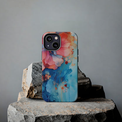 Marbled Floral Watercolor Phone Case | Embrace the Mesmerizing Multicolor Art