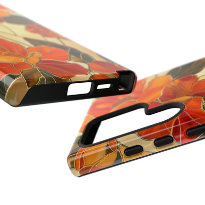 Orange Floral Phone Case Stained Glass Flower Aesthetic