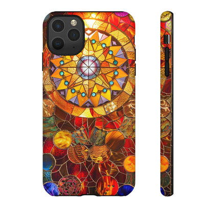 Cosmic Stained Glass Mandala Phone Case