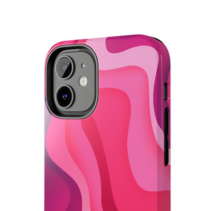 The Pink Wave iPhone Case Splash of Vibrance | Modern Art Meets Protection iPhone Tough Case