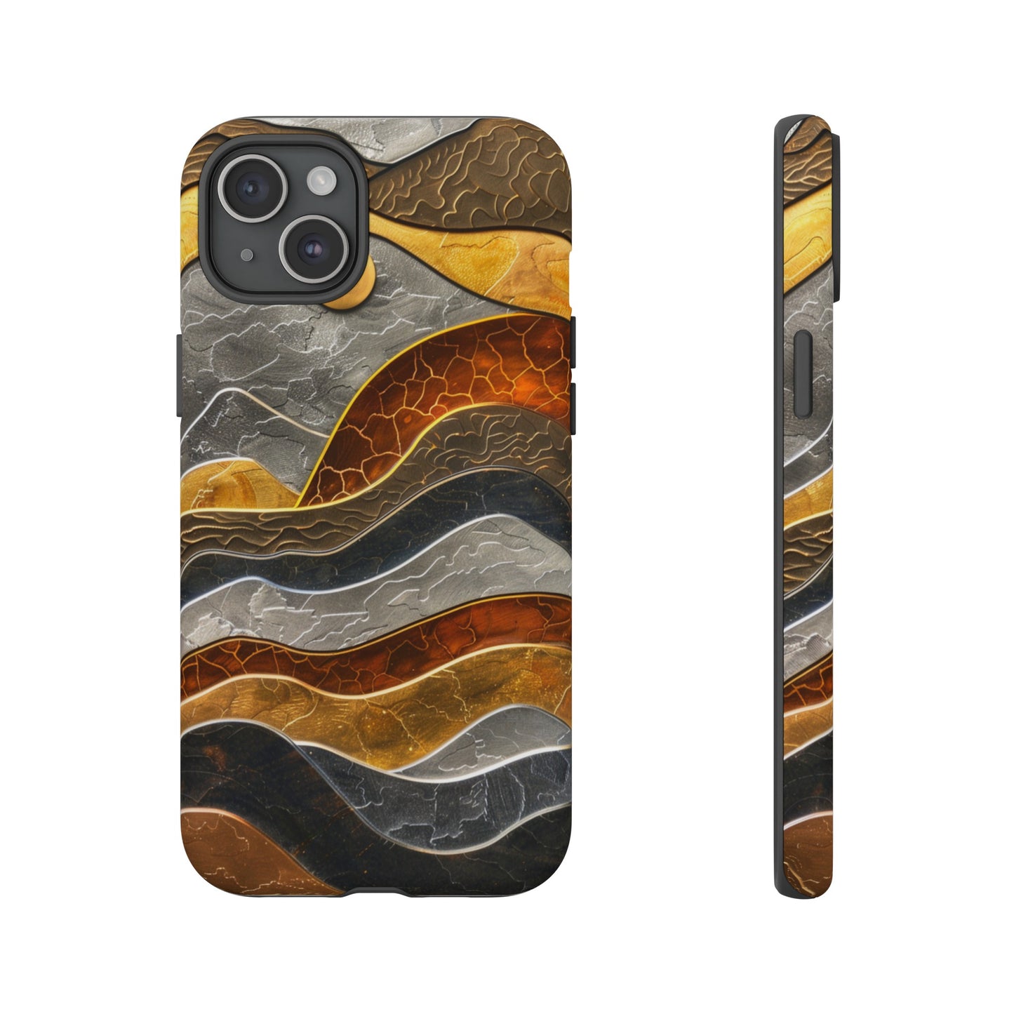 Abstract Gold and Silver Mountain Design Phone Case