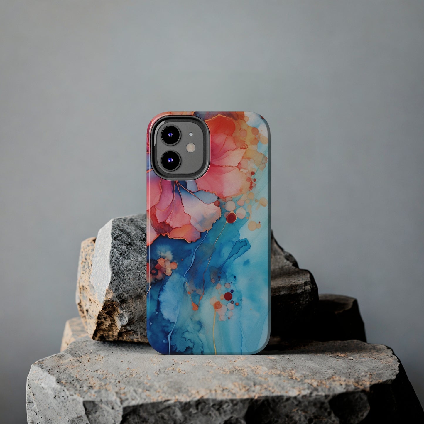 Marbled Floral Watercolor Phone Case | Embrace the Mesmerizing Multicolor Art