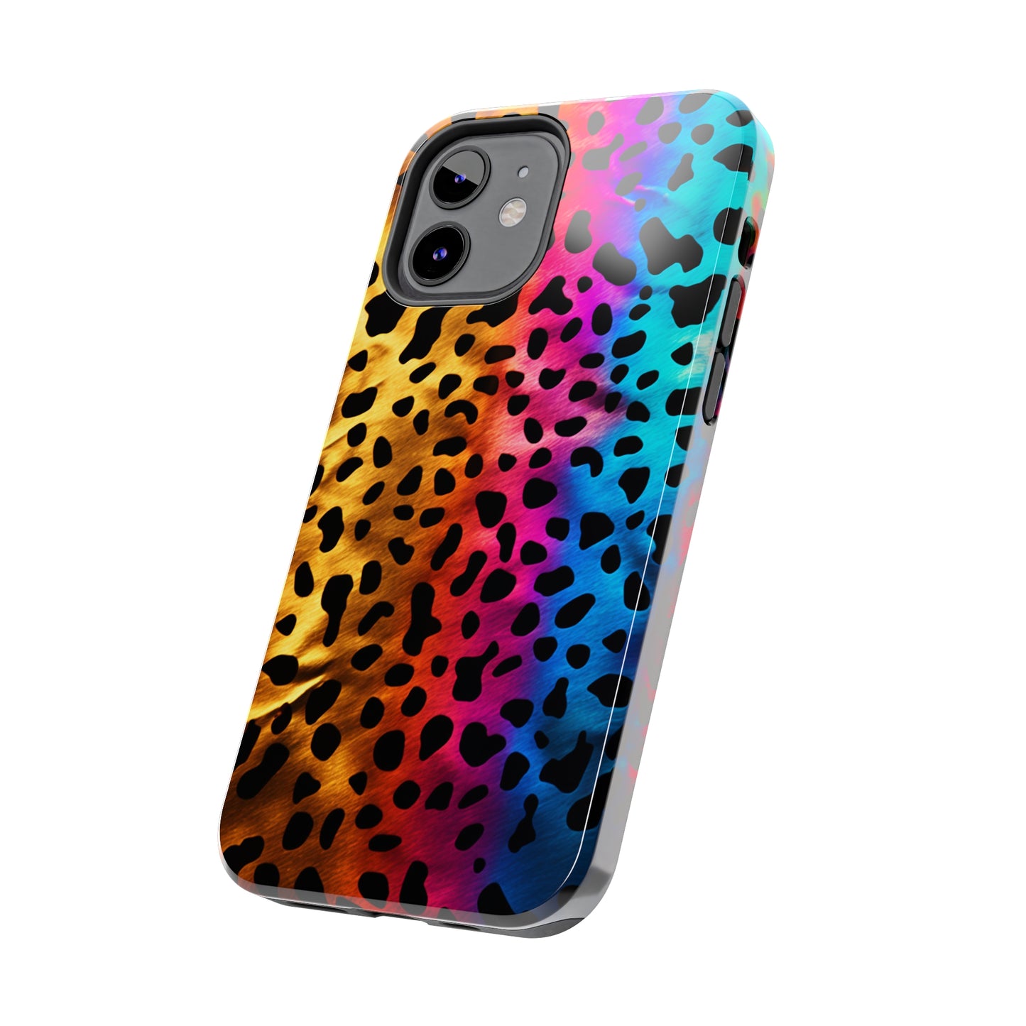 Kaleidoscopic Wild: Psychedelic Rainbow Leopard Print | Dazzling iPhone Case