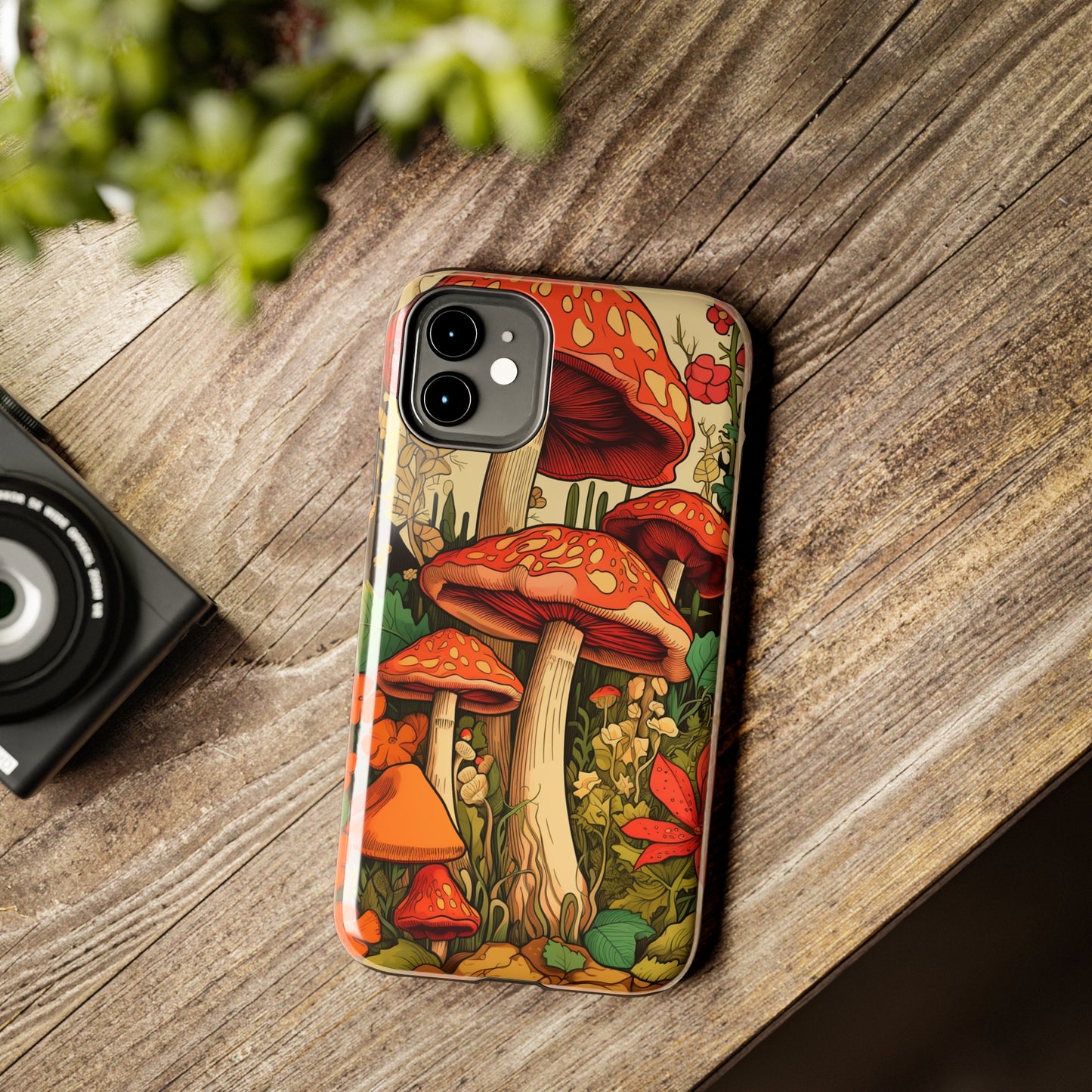 Psychedelic Retro Mushrooms: Dive Deep into Nostalgic Vibes | iPhone Case