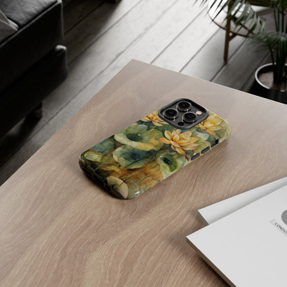 Zen Lotus Watercolor Painting iPhone 15 Case