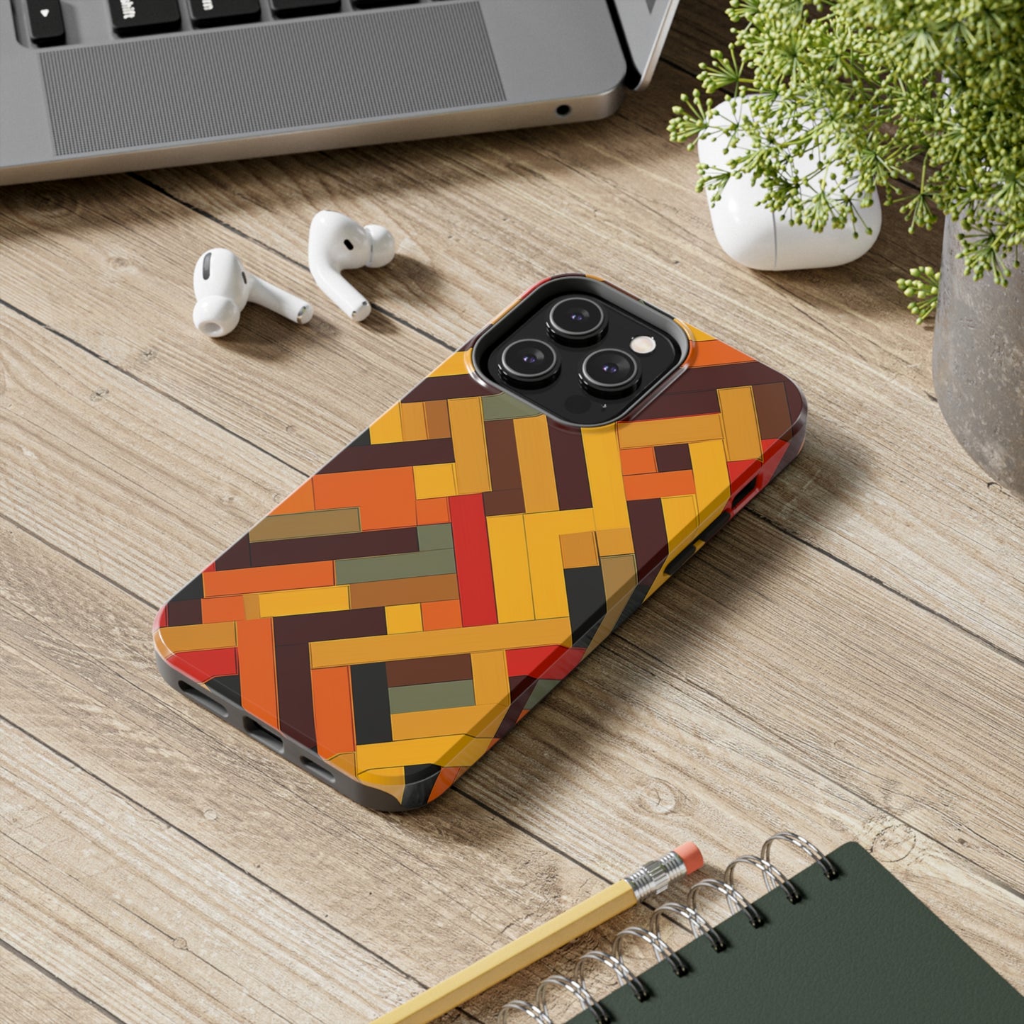 iPhone Tough Case: Intricate & Durable - The Weave Geometric Art Pattern