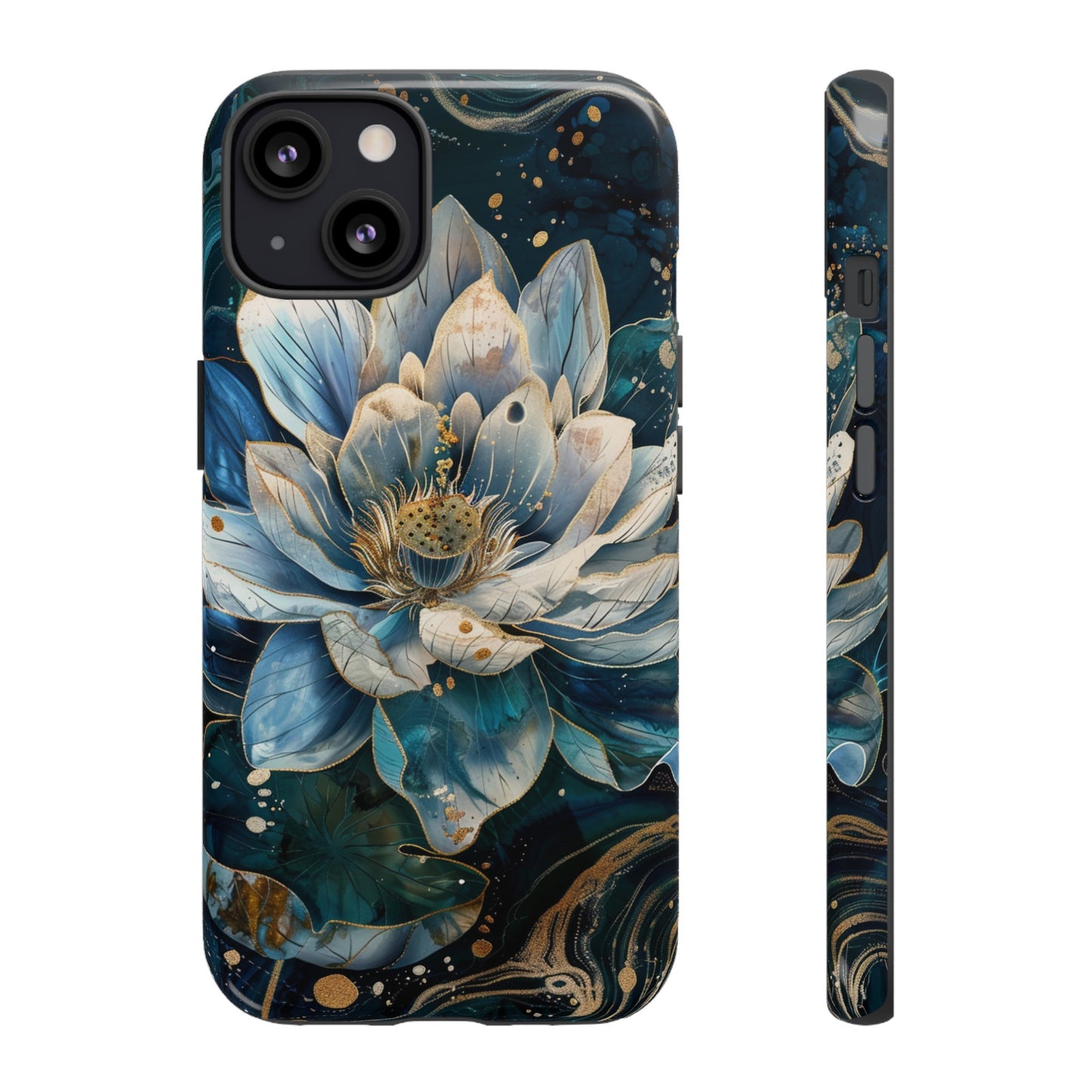 Zen Stained Glass Lotus Floral Design Phone Case