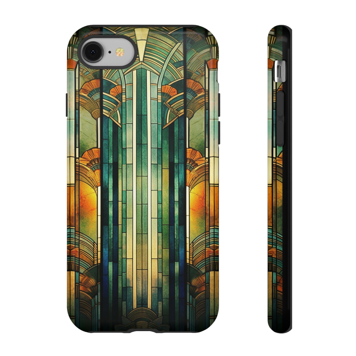 Art Deco Stained Glass floral Phone Case for iPhone 15, 14, Pro Max, 13, 12 & Samsung Galaxy S23, S22, S21, Google Pixel