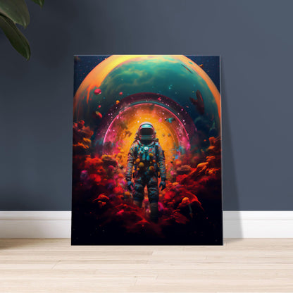 Captivating psychedelic art of an astronaut on a cosmic journey