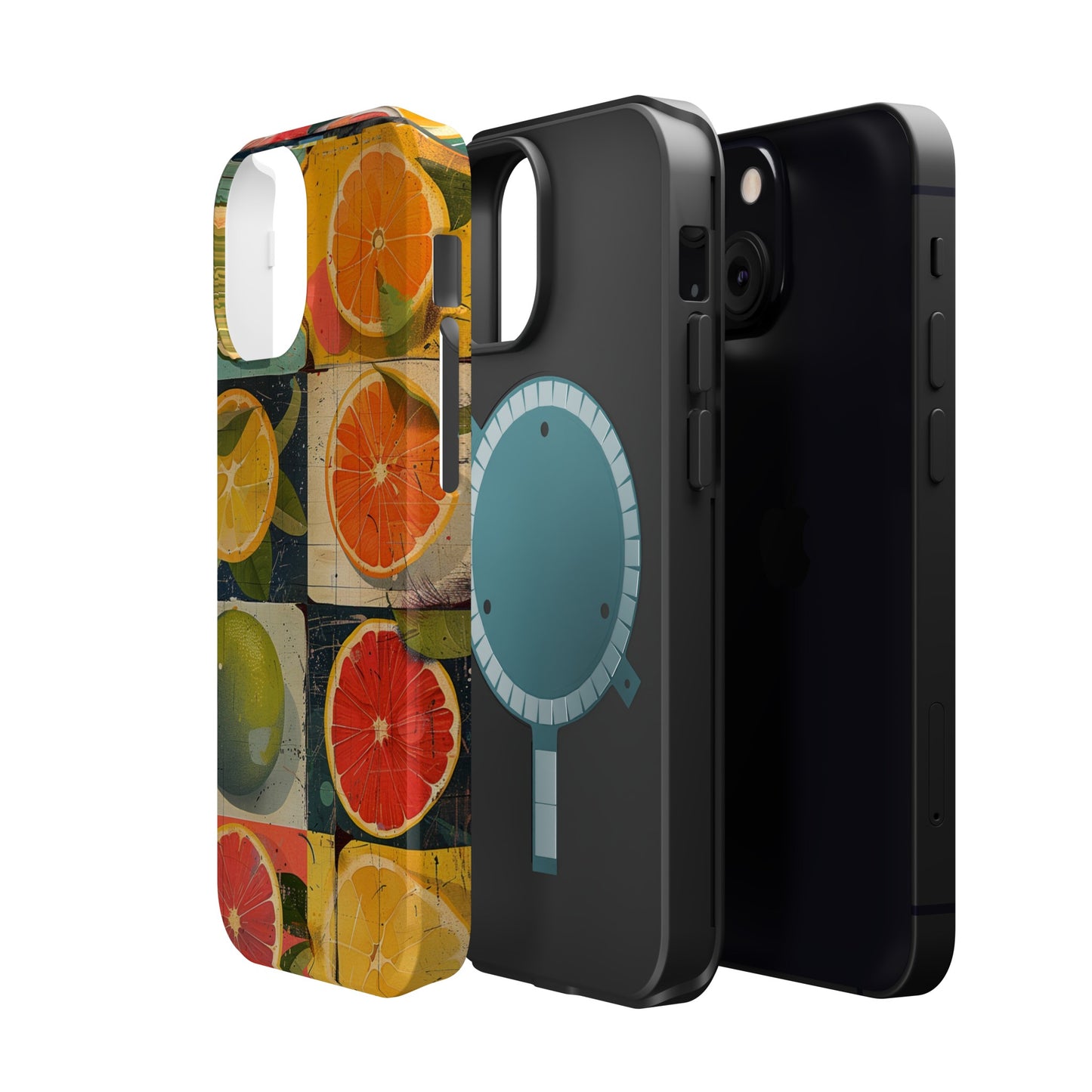 Italian Tile Citrus Fruit Abstract Floral Summer Style MagSafe Phone Case