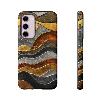 Abstract Gold and Silver Mountain Design Phone Case