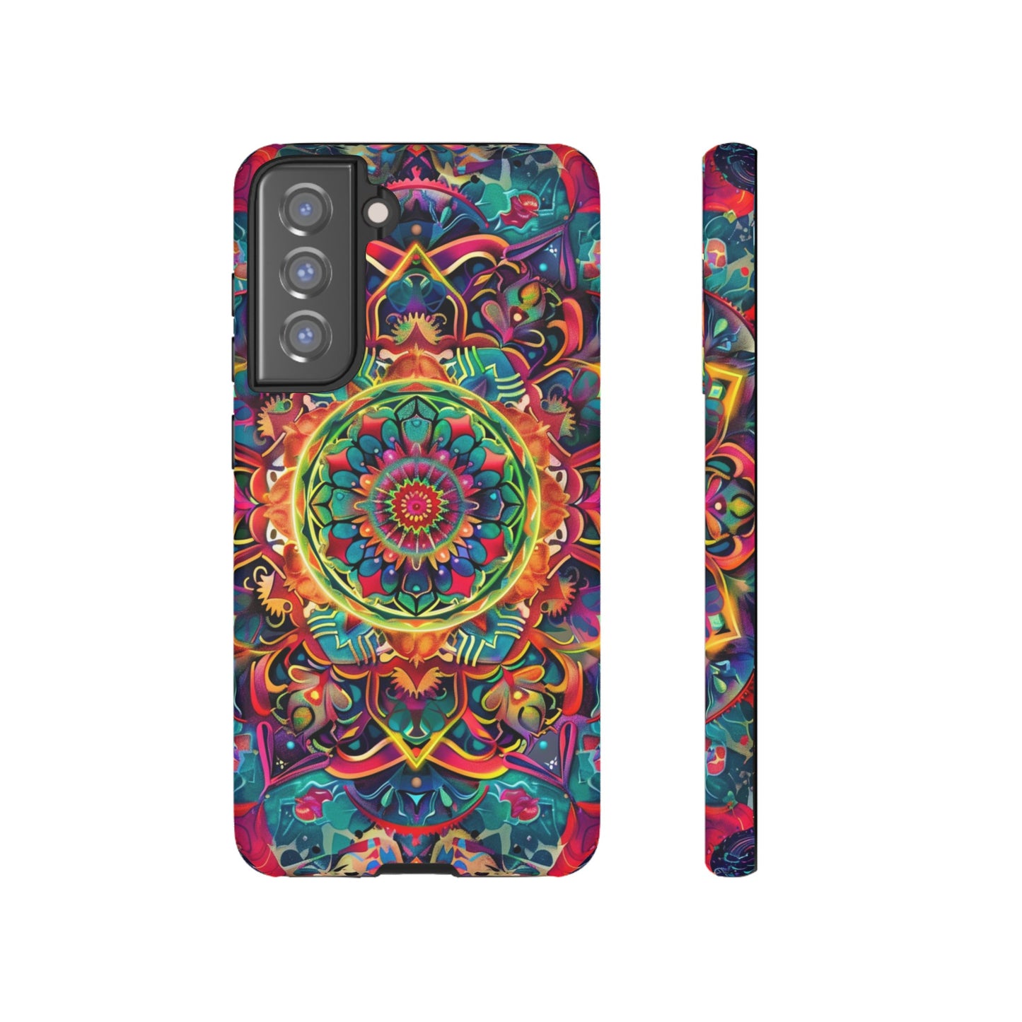 Cosmic Stained Glass Mandala Phone Case