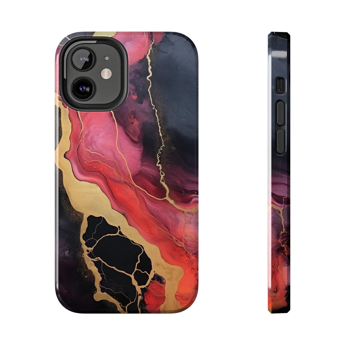 Marbled Dark Lava flow Phone Case | Embrace the Mesmerizing Multicolor Art