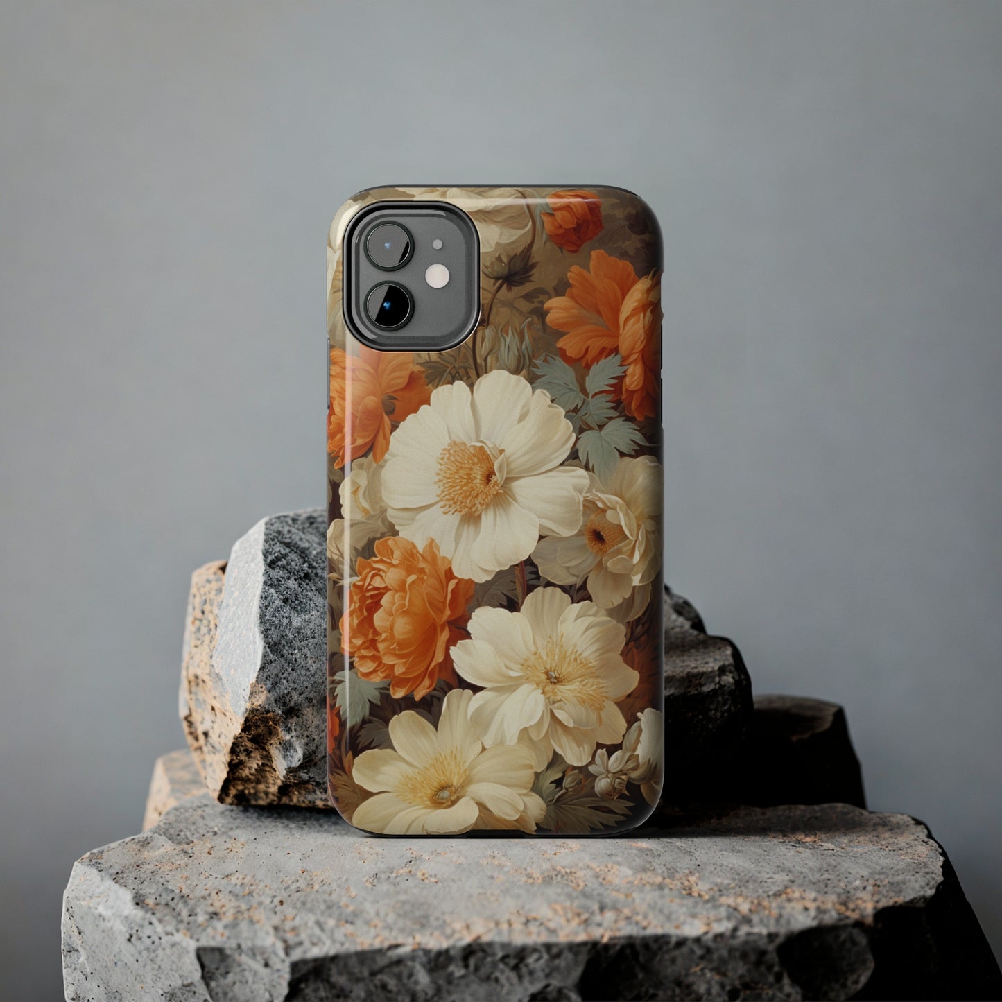 Vintage Floral Aesthetic Phone Tough Case Antique Print for iPhone 14 11 Pro 12 13 XR XS X 7+ 8 Boho Nature Flowers Cottage Core