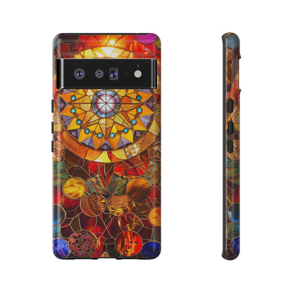 Cosmic Stained Glass Mandala Phone Case