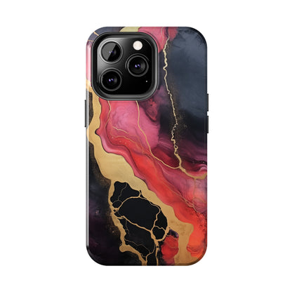 Marbled Dark Lava flow Phone Case | Embrace the Mesmerizing Multicolor Art