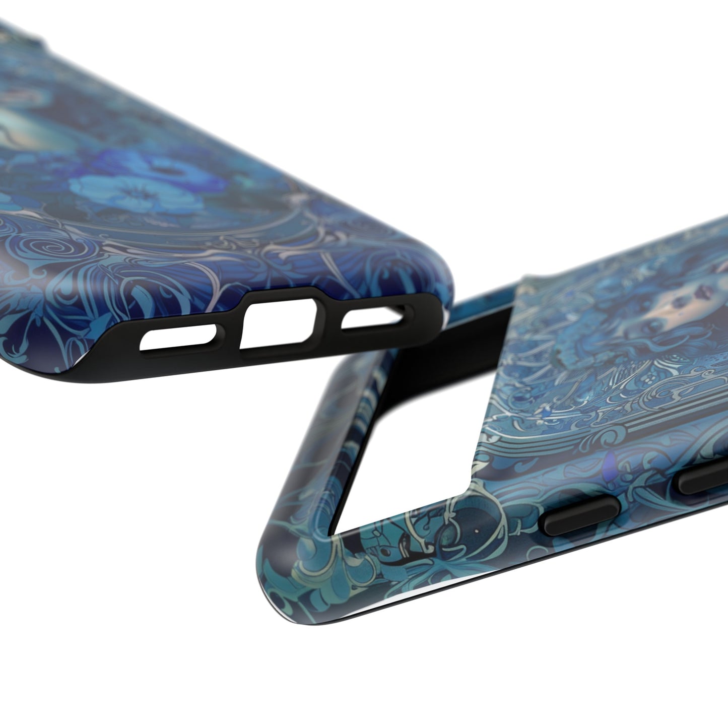 Blue Floral Art Nouveau Style Phone Case