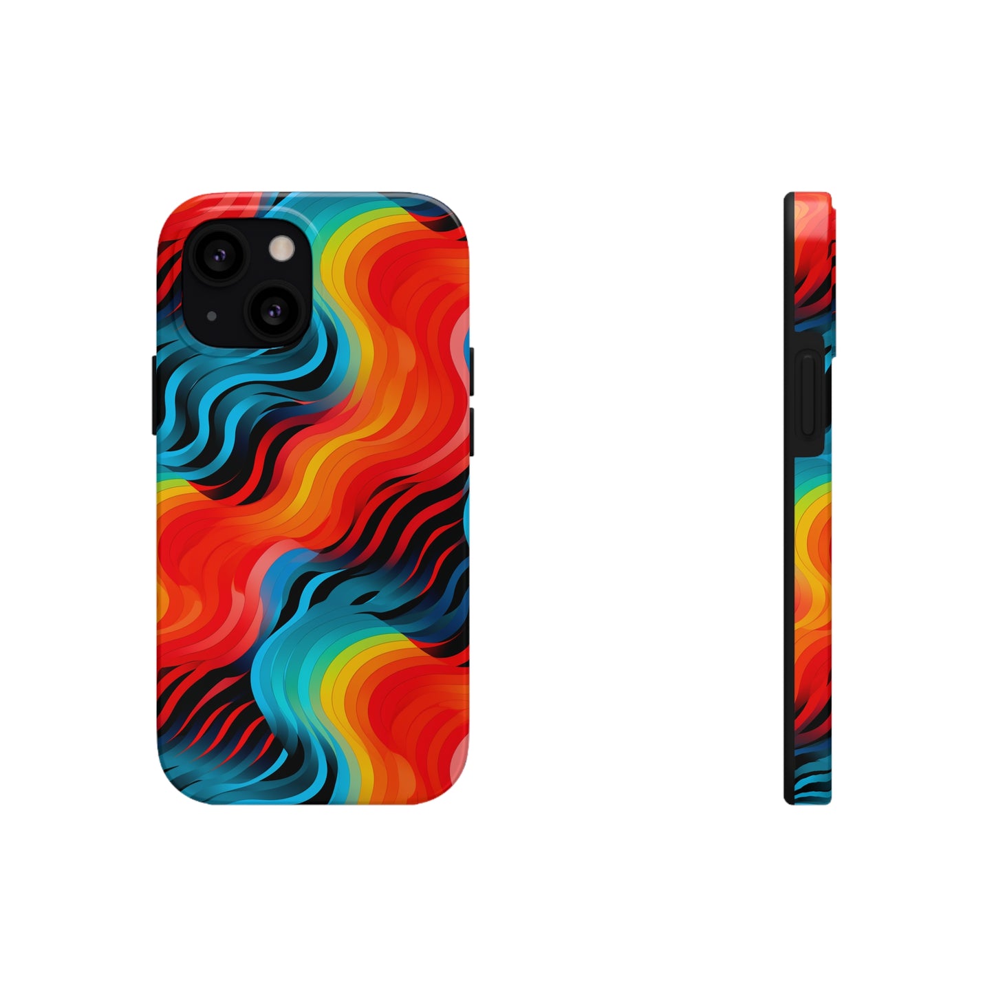 Color Splash Wave Pattern Tough iPhone Case | Embrace Vibrant Style and Reliable Protection