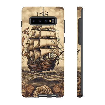 Vintage Tattoo Style Pirate Ship Phone Case