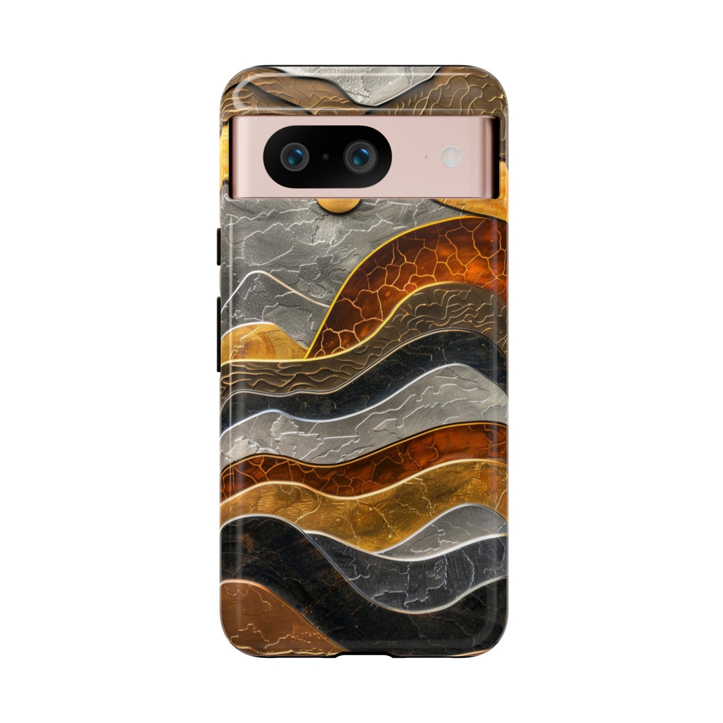 Abstract Gold and Silver Mountain Design Phone Case