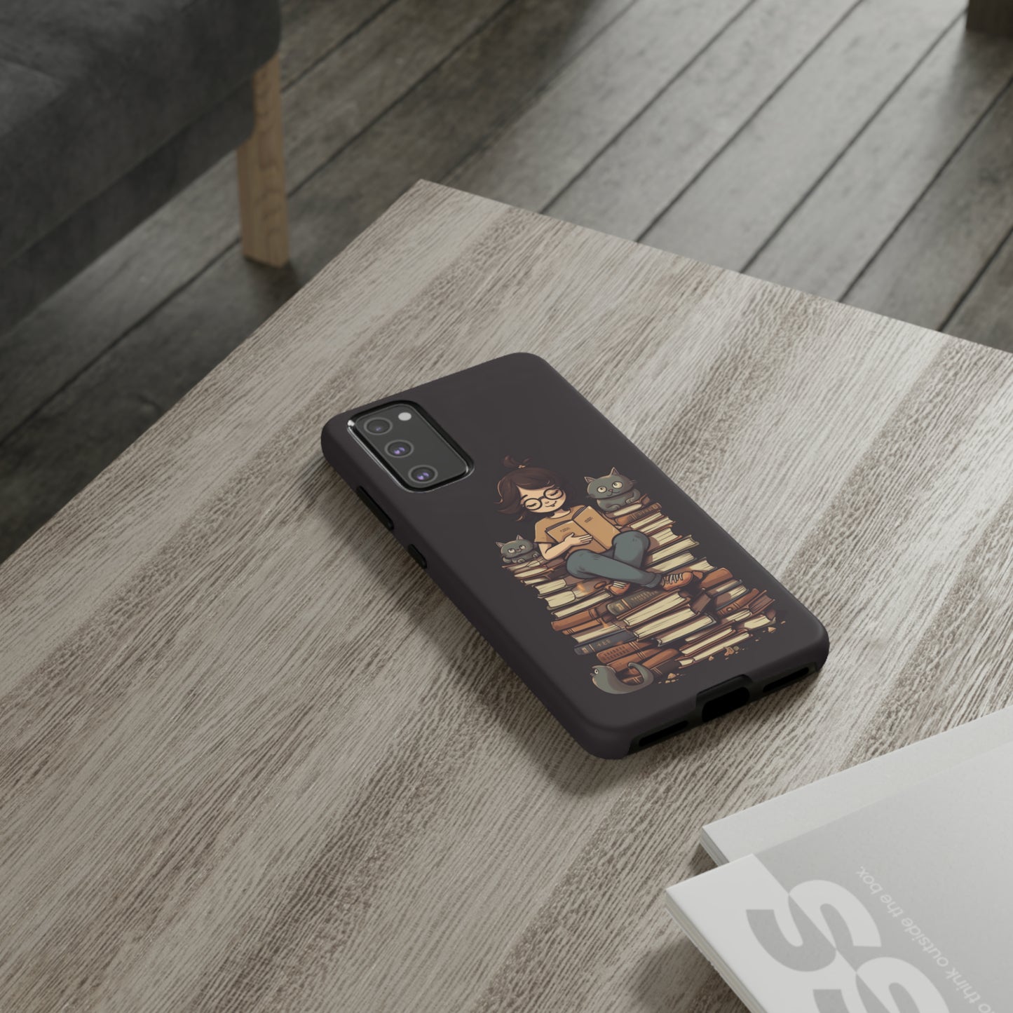 Cats and Books Phone Case