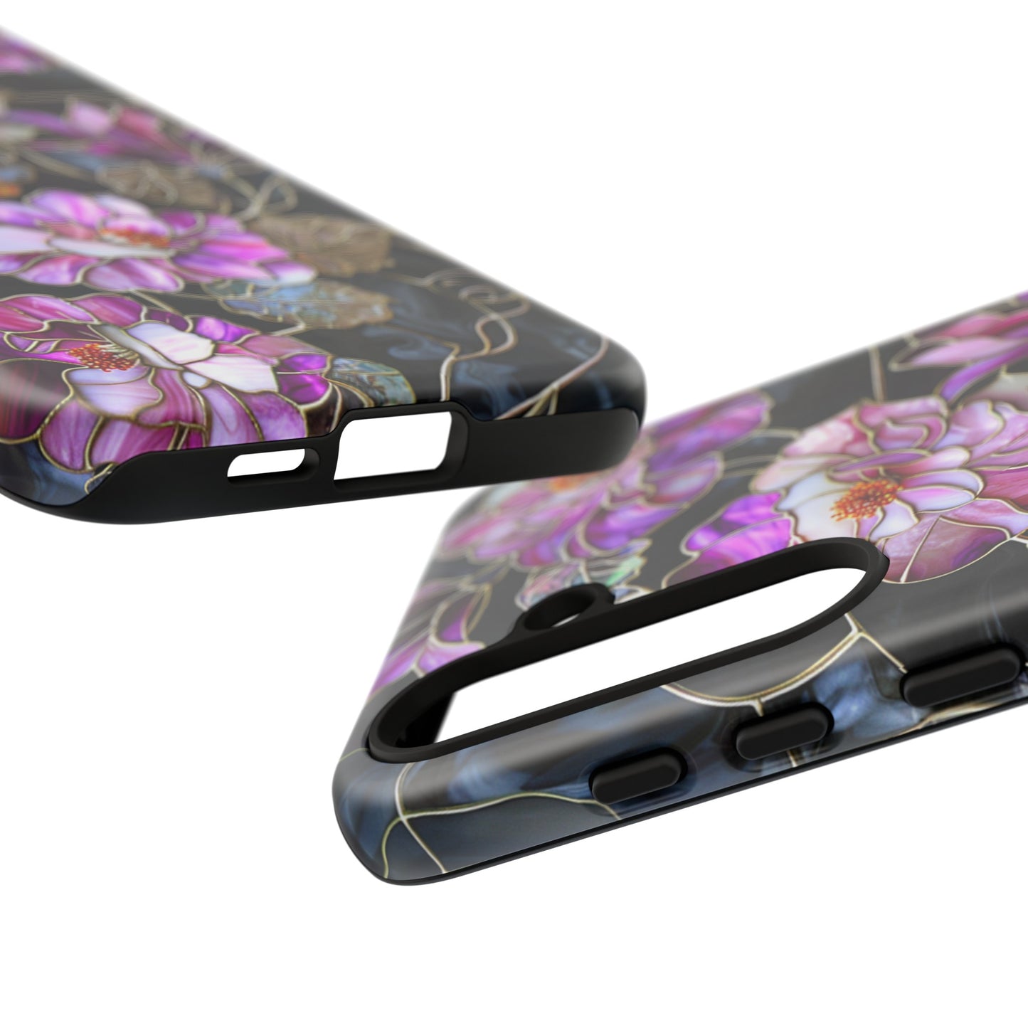 Magenta Color Floral Stained Glass Phone Case