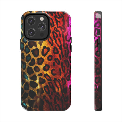 Psychedelic Rainbow Leopard Print | Dazzling iPhone Case
