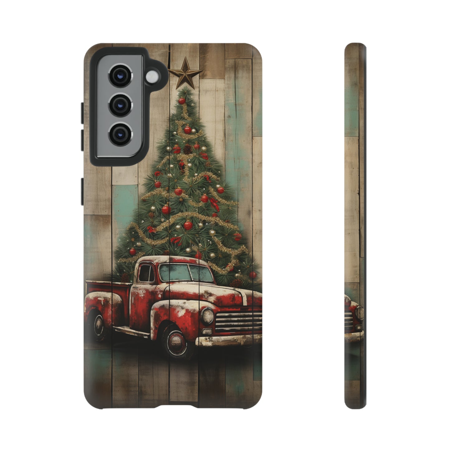 Classic Red Pickup Truck Christmas Phone Case