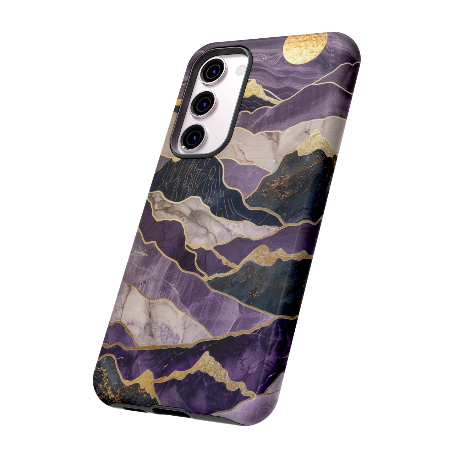 Abstract Purple Gold Mountain Phone Case