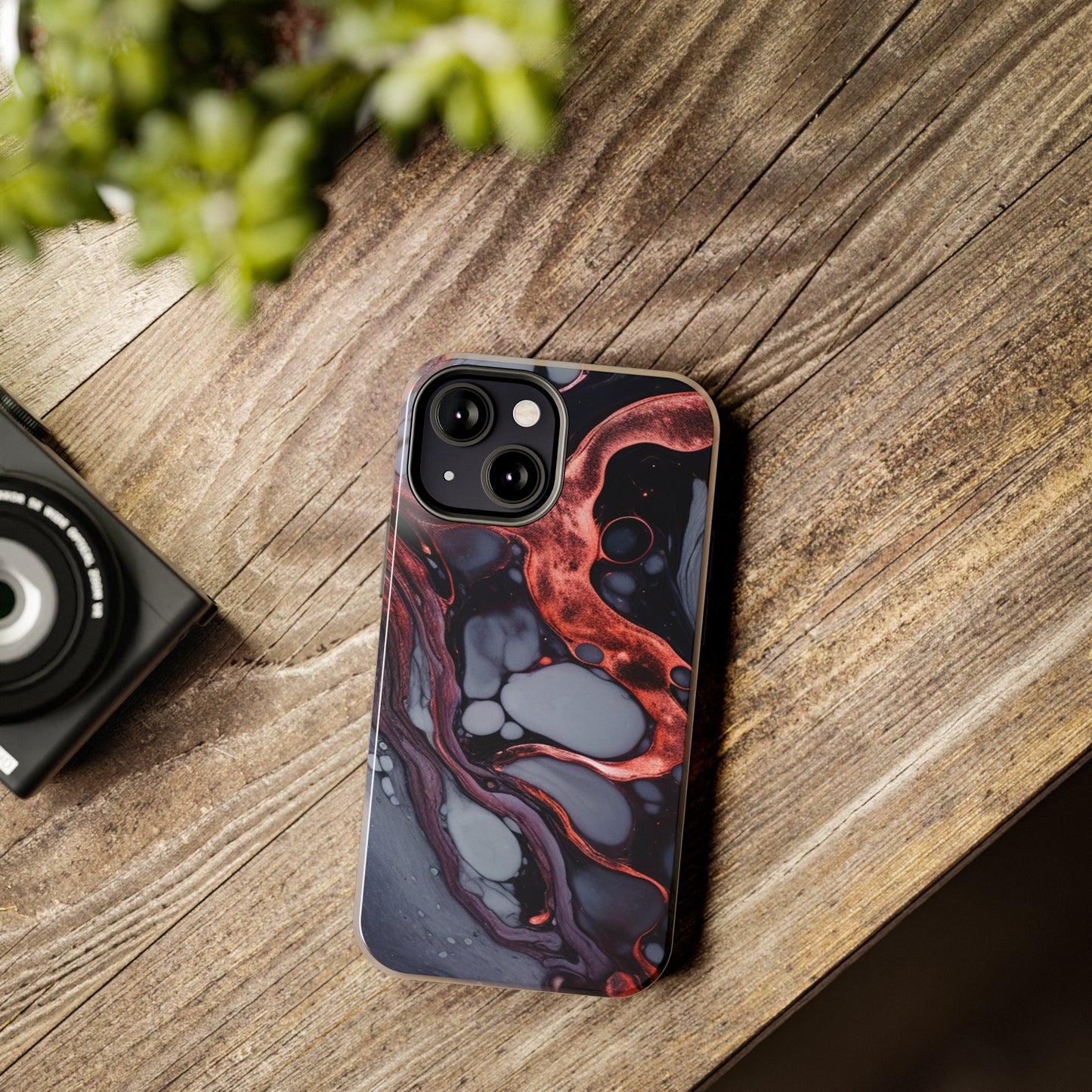 Marbled Dark Lava Flow Phone Case | Embrace the Vibrant Magma Vibes