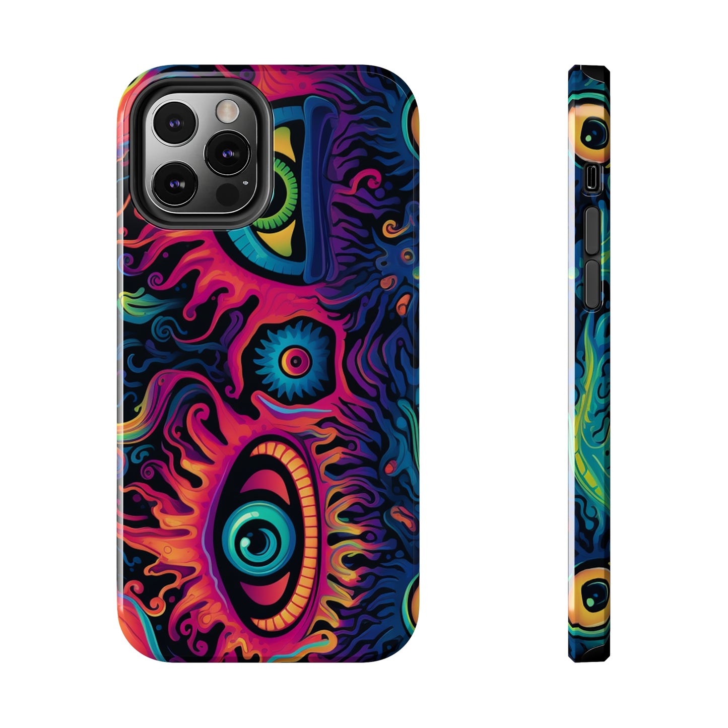 Psychedelic Art: The Eyes Upon Us iPhone Case | Embrace the Mystique of Trippy Visuals