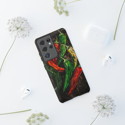 Green and Red Chili Peppers Phone Case