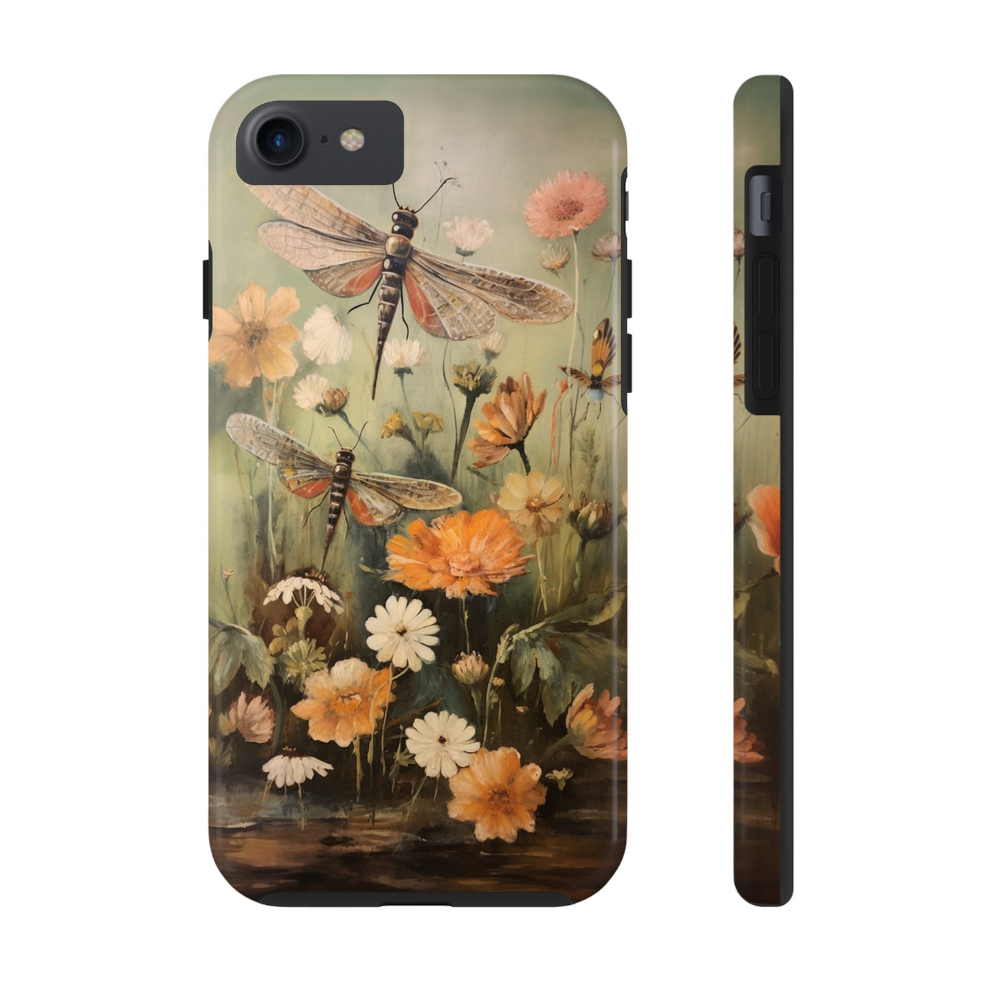 Dragonfly Floral Print iPhone Case | Nature-Inspired Elegance and Device Protection