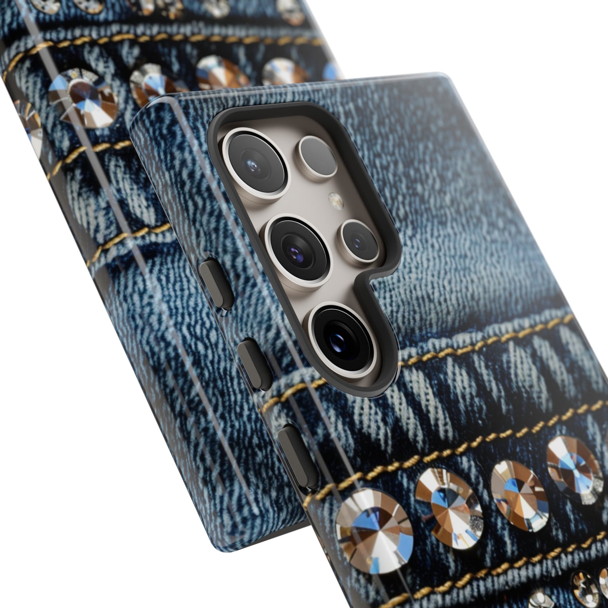 Denim and bling phone cover for Samsung Galaxy S24