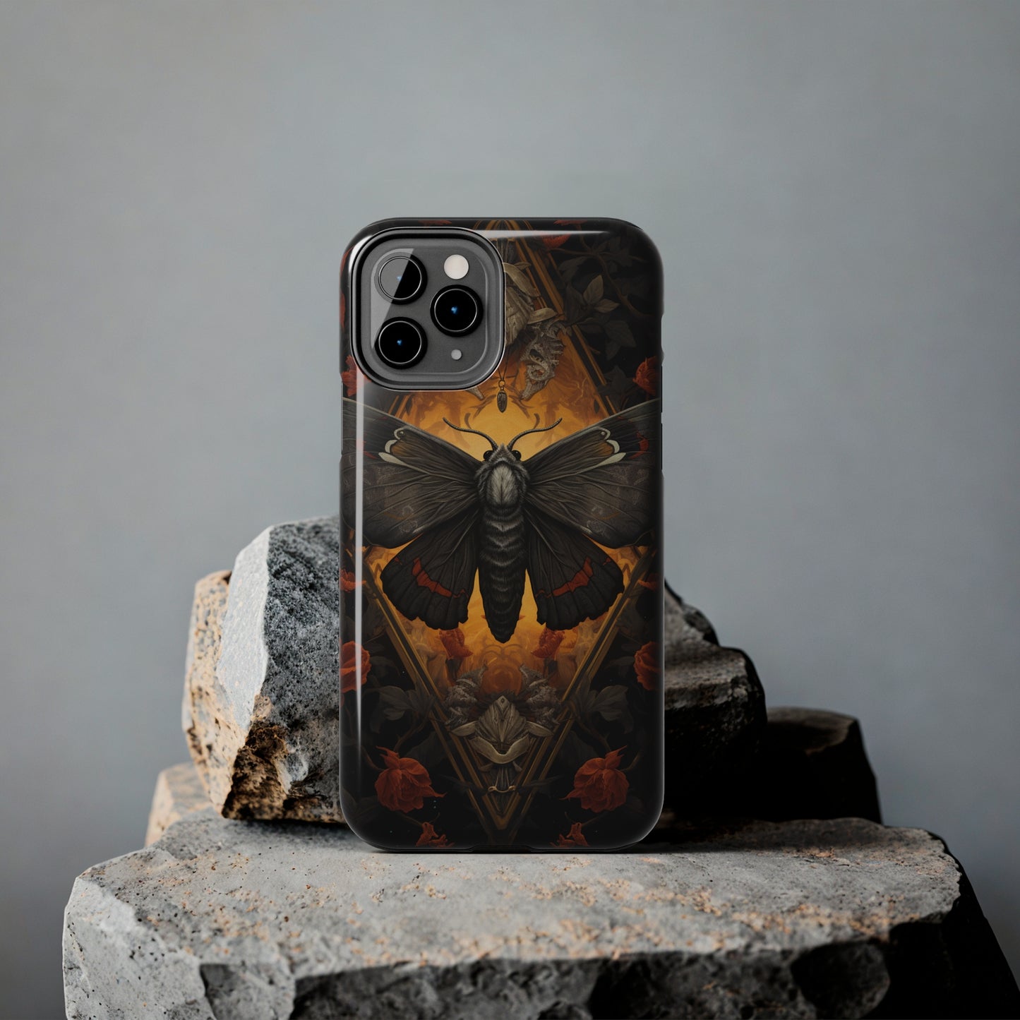 iPhone Case | Lost in Thought: Dark Academia Moth iPhone Tough Case