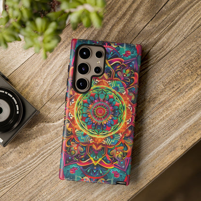 Cosmic Stained Glass Mandala Phone Case