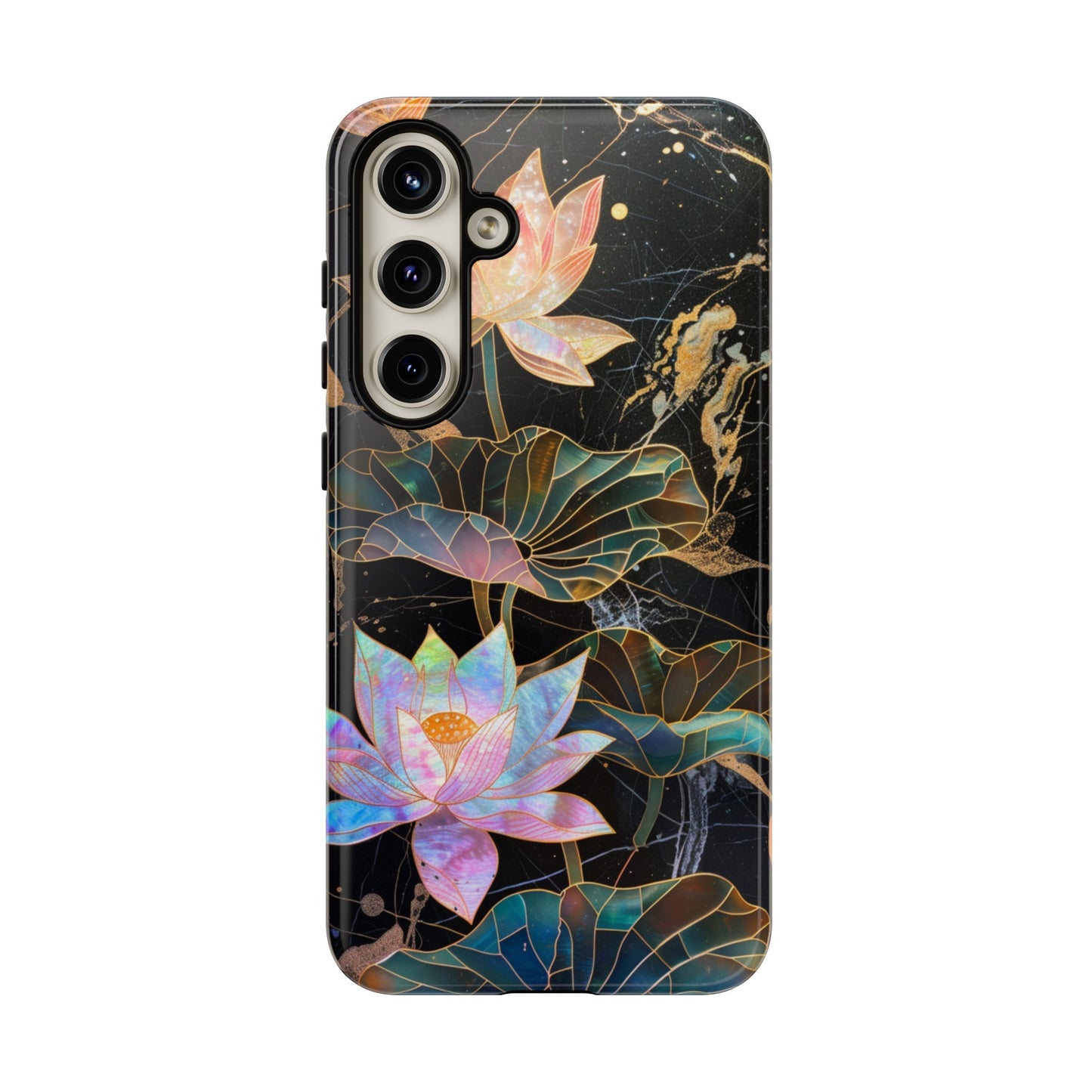 Zen Stained Glass Lotus Floral Design Phone Case